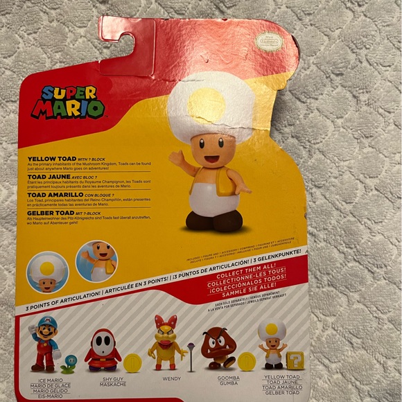 Nintendo Super Mario - Yellow Toad Figure with Question Block - Picture 4 of 4